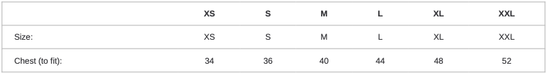 JH021 SIZE GUIDE